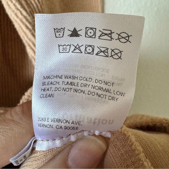 Reformation Tan Ribbed Short Sleeve Sweater Dress Womens S Channing Mini Preppy - Picture 6 of 10